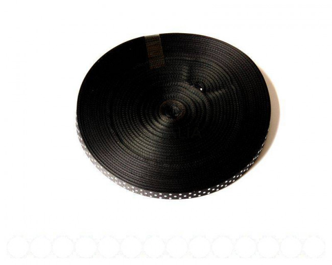 Lazo Satinado. 10mm. puntos Blancos-negro