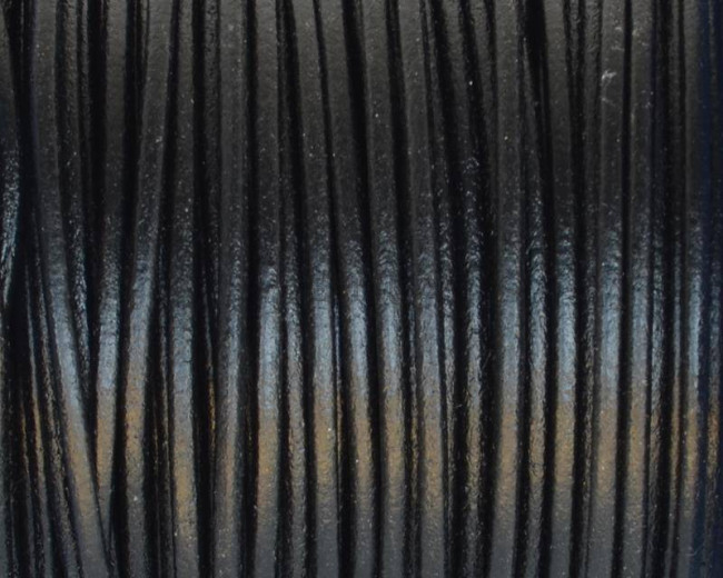 Cuero Redondo 2mm. Negro. Calidad superior