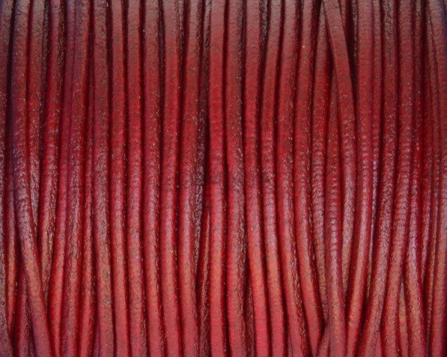 Cuero Redondo 2mm. Burdeos. Calidad superior