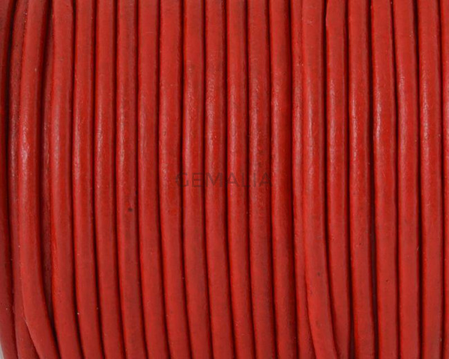 Cuero Redondo 2,5mm. rojo