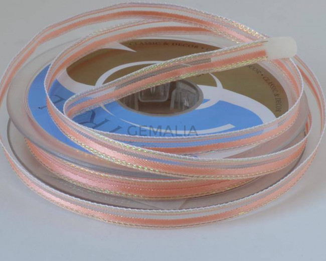 Lazo fantasia. Alambrado. 7mm. Salmon. Calidad superior