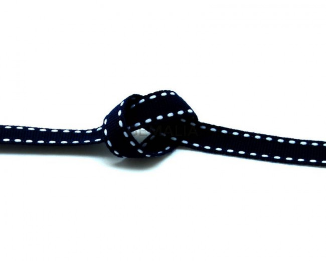 Lazo. Pespunte. 10mm. Azul marino-blanco. Calidad superior