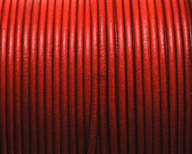 Cuero Redondo 2mm. Naranja butano. Calidad superior