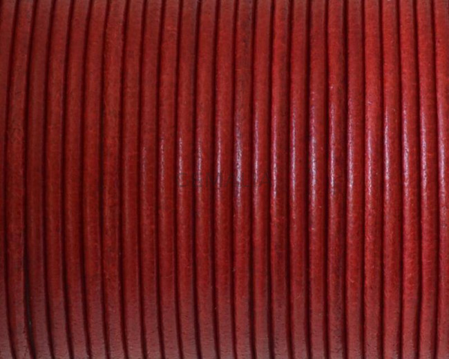 Cuero Redondo 2mm. Rojo. Calidad superior