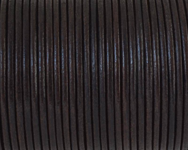 Cuero Redondo 2mm. Marron oscuro. Calidad superior