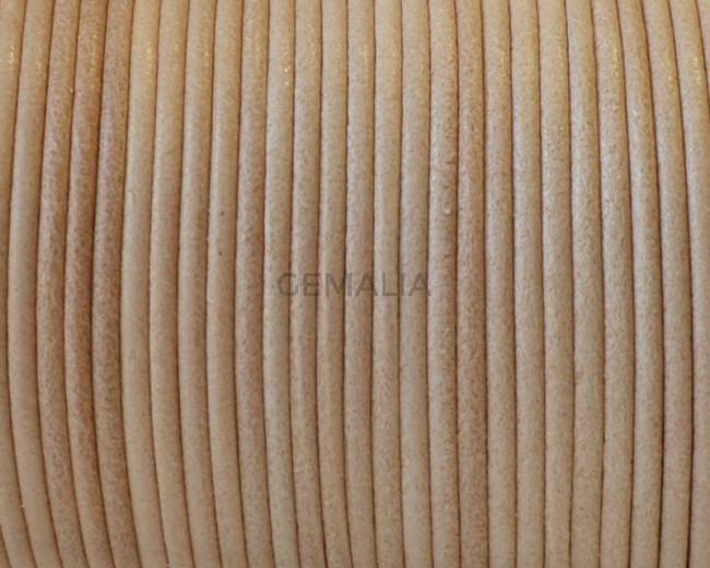 Cuero Redondo 2mm. Natural 2. Calidad superior