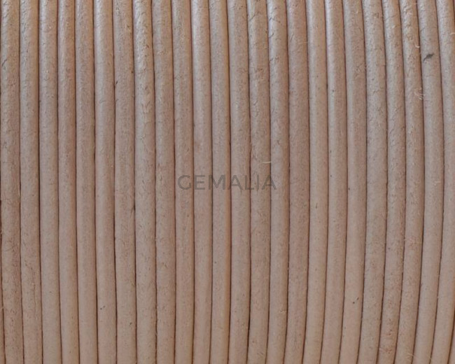 Cuero Redondo 1,5mm. Natural. Calidad superior