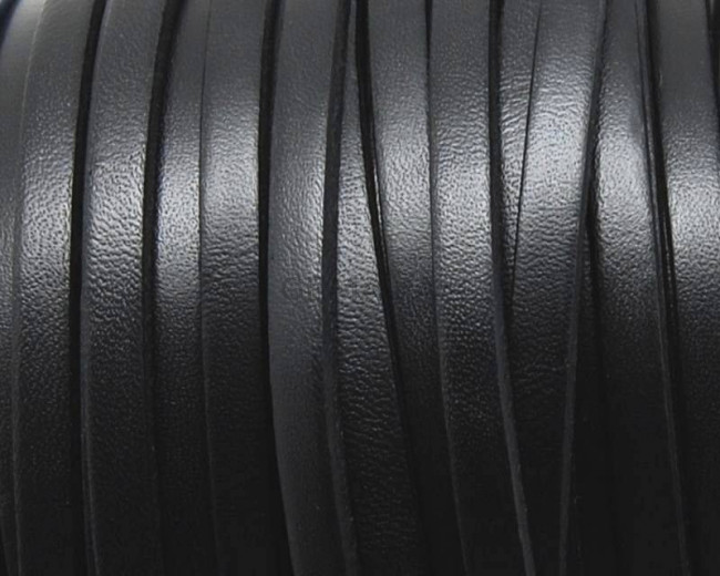 Cuero Plano 5x1,5mm. negro. Calidad superior