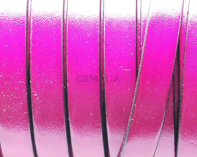 Cuero Plano 10x1,5mm. Fuchsia-borde negro. Calidad superior