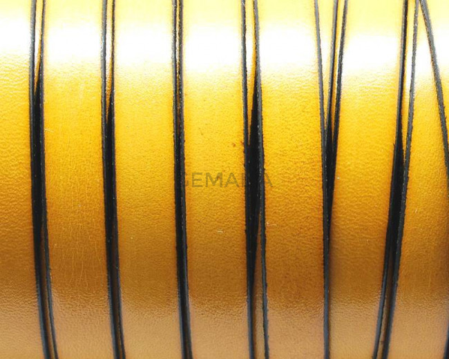 Cuero Plano 10x1,5mm. Amarillo-borde negro. Calidad superior