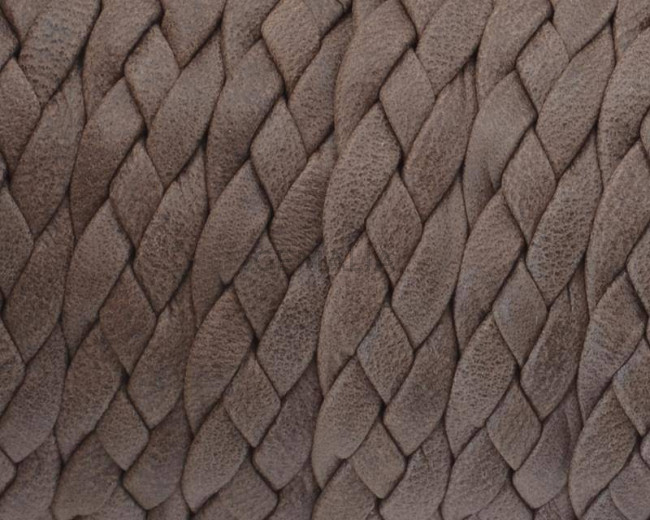 Cuero trenzado Plano 9x2mm. marron Mate. Calidad Superior