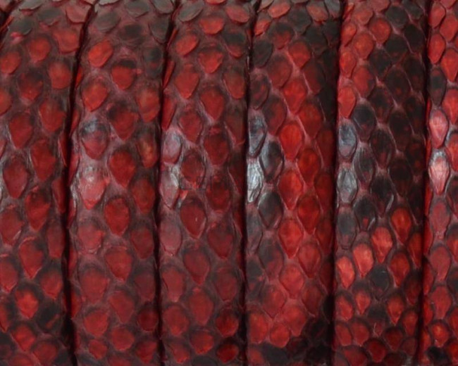 Piel de serpiente Piton. Media caña. 10x5mm. Rojo.