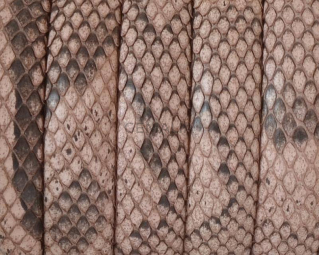 Piel de serpiente Piton. Media caña. 10x5mm. Salmon.