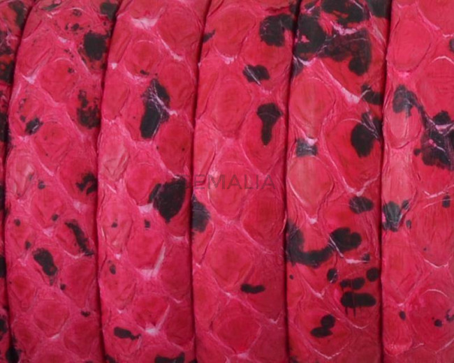 Piel de serpiente Piton. Media caña. 10x5mm. Fucsia.