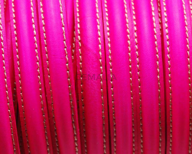 Cuero. Media caña. 10mm. Fluorescente fucsia. Calidad Superior