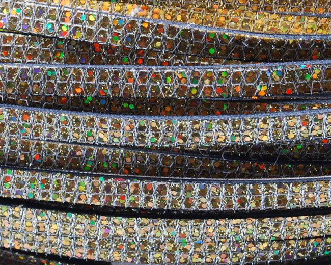 Cuero Plano 6x2mm. Oro brillo. Calidad Superior