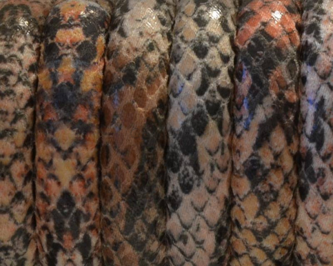 Imitacion serpiente. Sintetico. Media caña. 10x5mm. Rojo. Calidad Superior