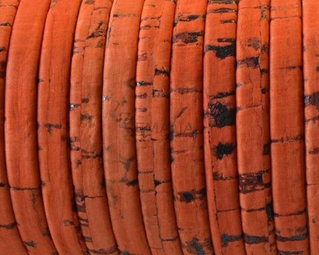 Corcho Plano 5x1,5mm. Tira doblada. Naranja-t. Calidad superior