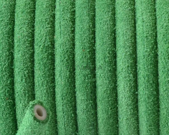 Piel de serraje. Redondo 5mm. Verde. Hueco. Int.1,5mm aprox. Calidad Superior