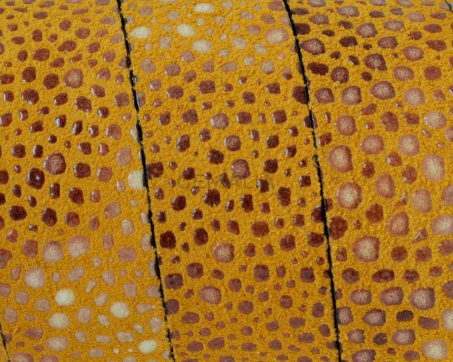 Cuero plano. Pez raya. 20x2,5mm. Amarillo. Calidad superior