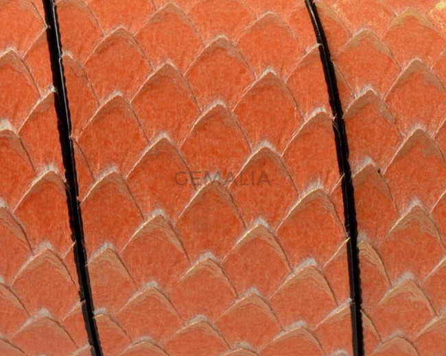 Cuero Plano 30x2,5mm. Naranja-Oro. Calidad superior