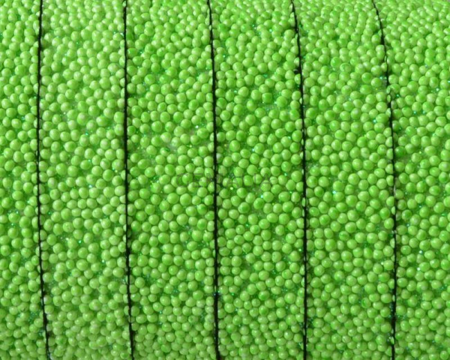 Caviar sintetico. Plano 10x2mm. Verde manzana. Calidad superior