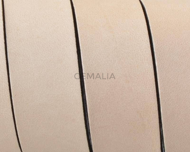 Cuero Plano 20x1,5mm.Natural-cantos Negros. Calidad Superior1,10-1,20M/tira