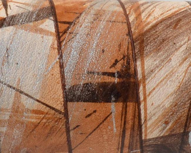 Cuero Plano 20x2mm. Marron-plateado. Calidad superior