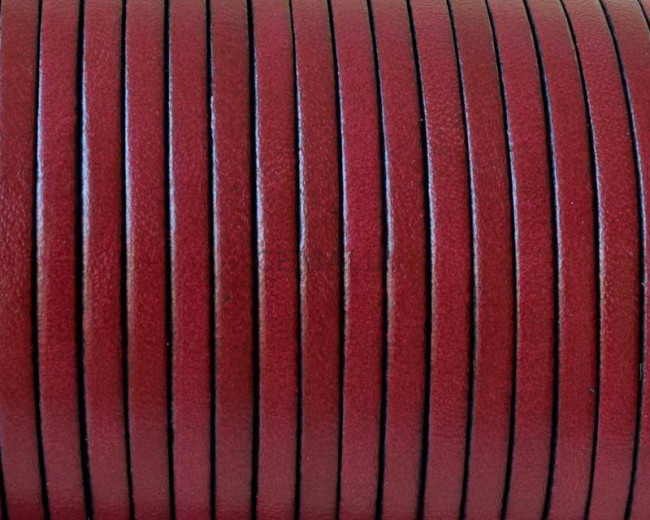 Cuero Plano 3x1,5mm. Burdeos-cantos negros. Calidad superior.