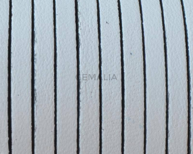 Cuero Plano 3x1,5mm. Blanco-cantos negros. Calidad superior.