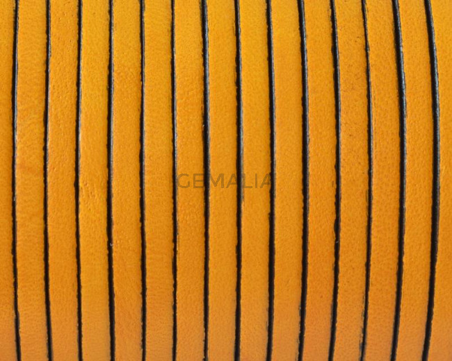 Cuero Plano 3x1,5mm. Amarillo-cantos negros. Calidad superior.