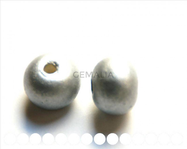 Ceramica. Bola 16mm. Plateado mate. Int.3,5-4mm