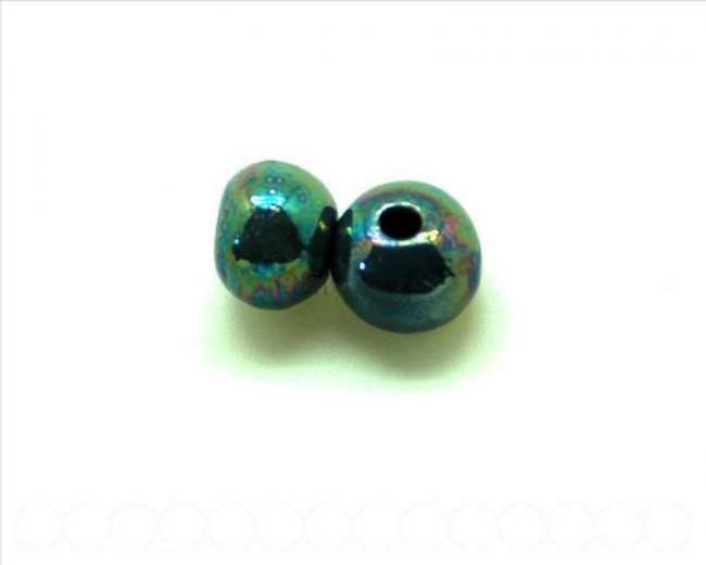 Ceramica. Bola 12mm. azul grisaceo. Int.3mm aprox.