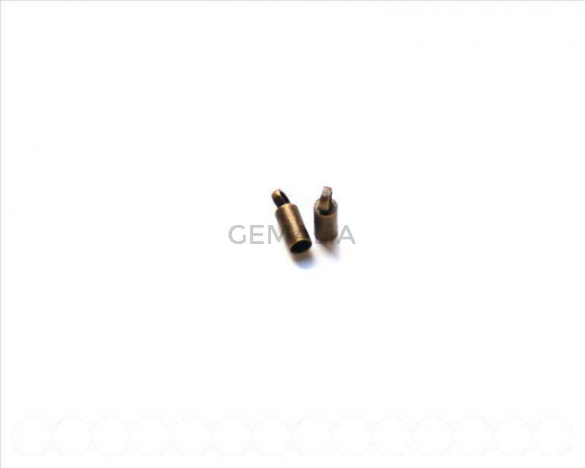Cuentas metalicas. Terminal 8x2,8mm. Oro viejo. Int.2mm aprox.