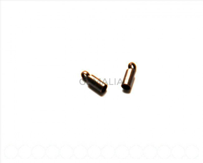 Cuentas metalicas. Terminal 8x2,8mm. 20u/cobre viejo