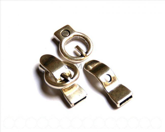 Cierre Zamak hebilla Liso. 37x27mm. Plateado. Int.8,5x2mm