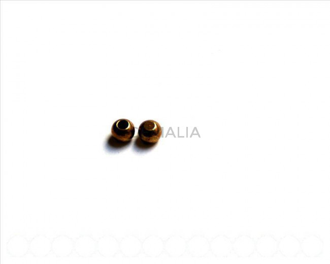 Zamak. Terminal bola 5mm un agujero. Oro viejo. Int.2,2mm