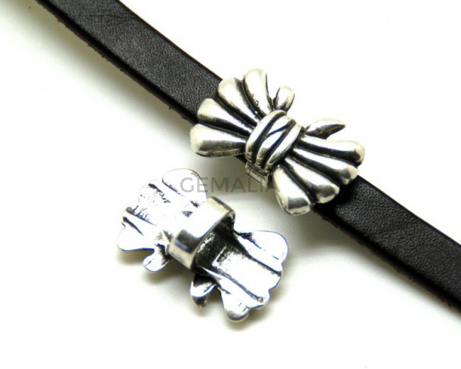 Lazo Zamak entrepieza. 30x10,5mm. Plateado. Int.7x10mm