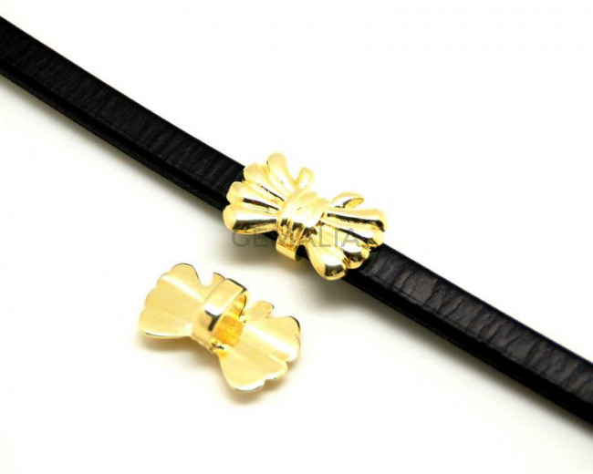 Lazo Zamak entrepieza. 30x10,5mm. Dorado. Int.7x10mm