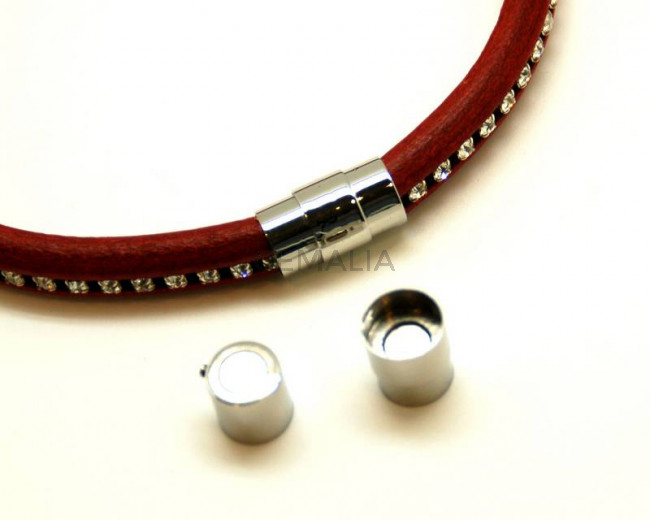 Acero inoxidable. Cierre tubo Imán. 19x12mm. Int.10mm aprox.