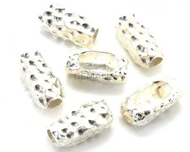 Zamak. Tubo. 23x11x9mm. Plateado claro. Int.5,2mm