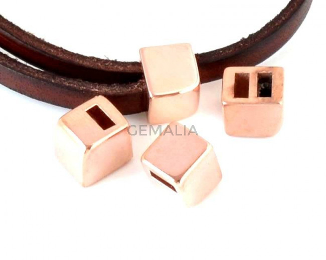 Pasador Zamak. 7,5x6,5x9mm. Oro rosa. Int.5x2mm
