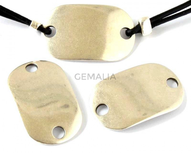 Zamak. Conector. Chapa. 39x24mm. Plateado. Int.5mm