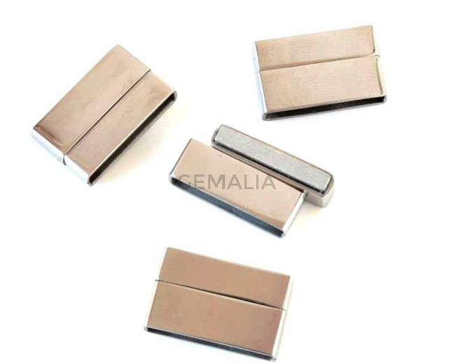 Acero inoxidable 304. Cierre Imán plano. 22x13x5mm.Plateado.Int.20x3mm