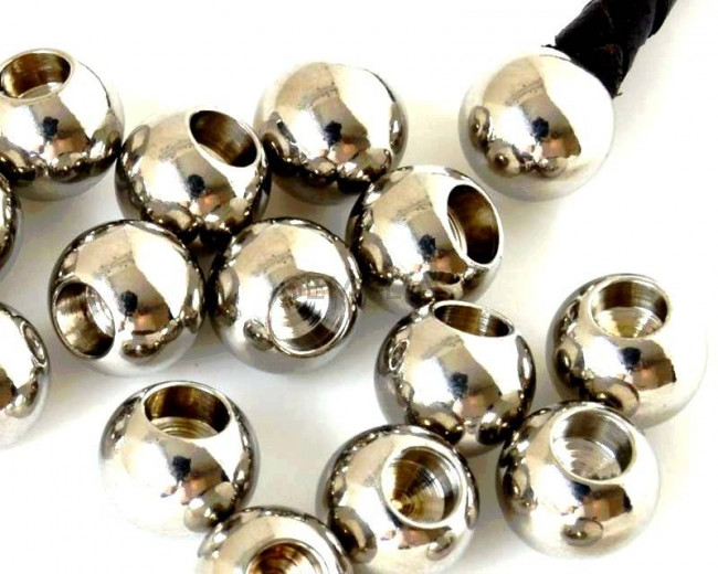 Acero inoxidable 316. Terminal bola. 8mm. Plateado. Int.4mm