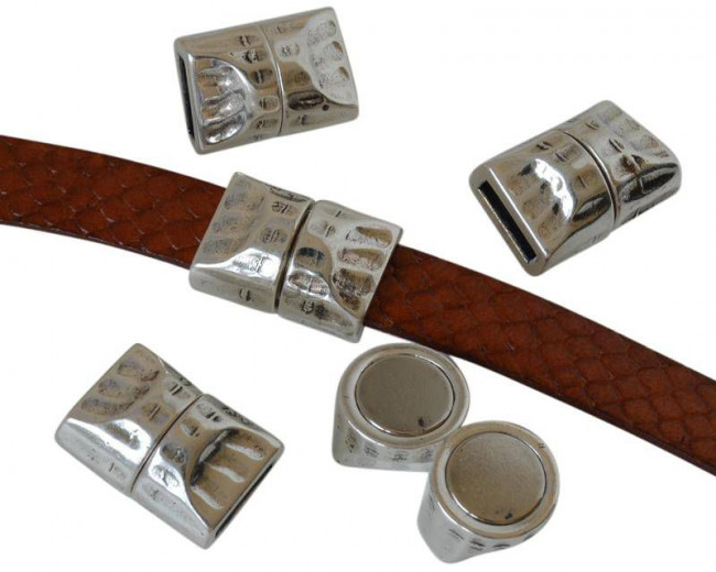 Cierre Zamak Imán. 19x12mm. Plateado. Int.10x2,5mm