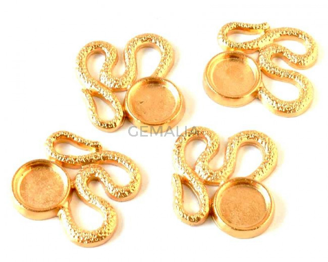Zamak. Colgante. Serpiente. 34x33mm. Dorado. Int.piedra 12mm