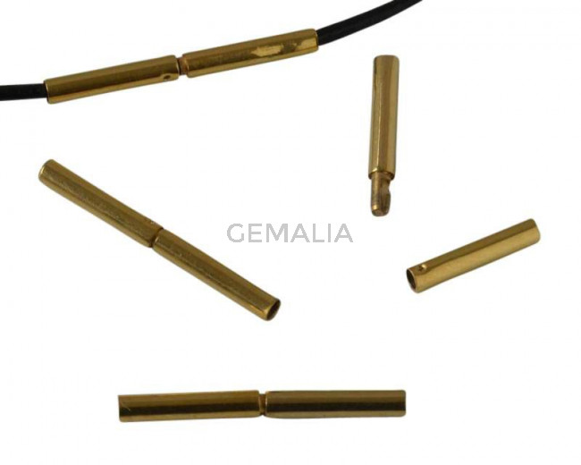 Acero inoxidable 304. Cierre tubo. 20x2mm. Dorado. Int.1,5mm