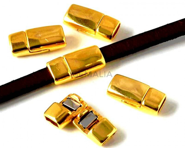 Cierre Zamak Imán plano. 16x7,5mm. Dorado. Int.5x2mm