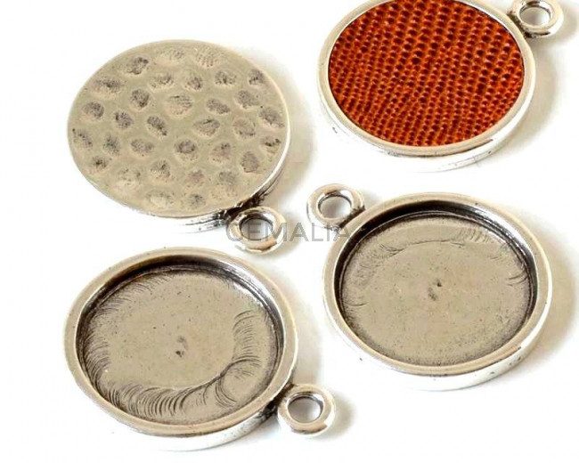 Zamak. Colgante. Moneda. 27mm. Sin piedra. Int.24mm/3,5mm